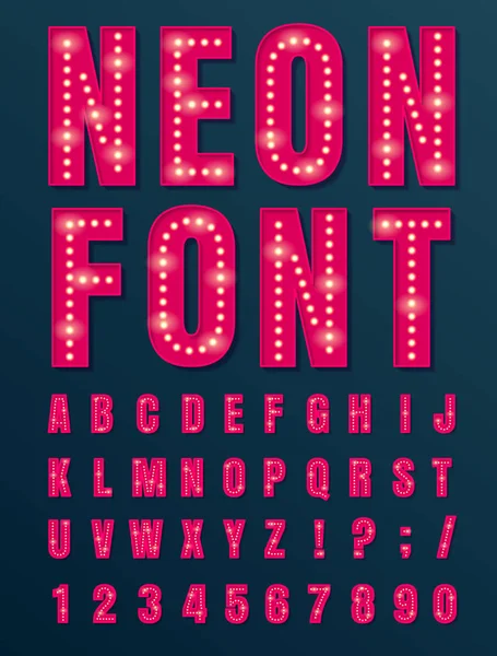 Neon, vektör yazı tipi.