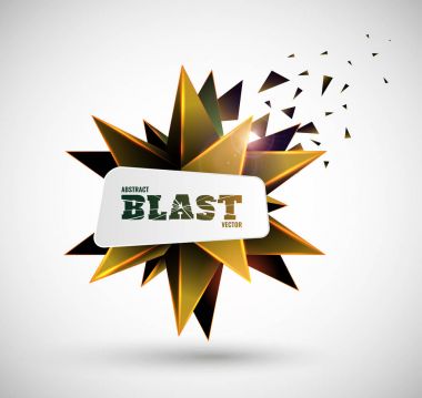 Soyut patlama. Vektör çokyüzlünün.