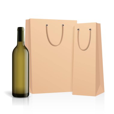 Mockup şarap şişesi. vektör tasarımı.