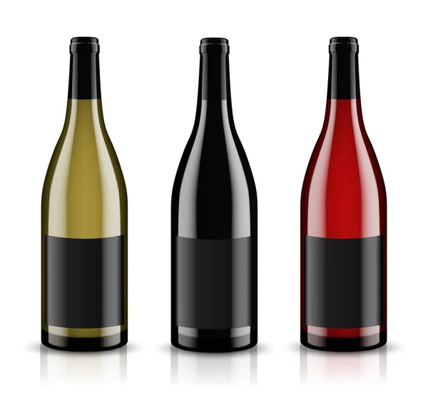 Mockup wine bottle. vector design. — Stock Vector