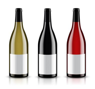 Mockup şarap şişesi. vektör tasarımı.