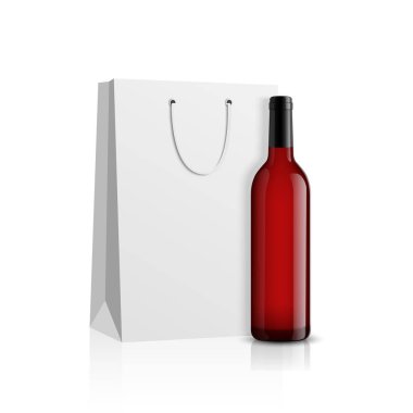 Mockup şarap şişesi. vektör tasarımı.
