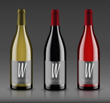Mockup şarap şişesi. vektör tasarımı.