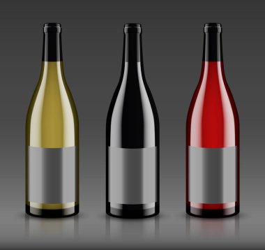 Mockup şarap şişesi. vektör tasarımı.