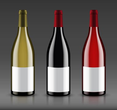 Mockup şarap şişesi. vektör tasarımı.