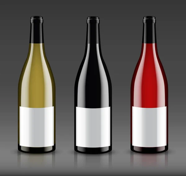 Una bottiglia di vino finta. progettazione vettoriale . — Vettoriale Stock