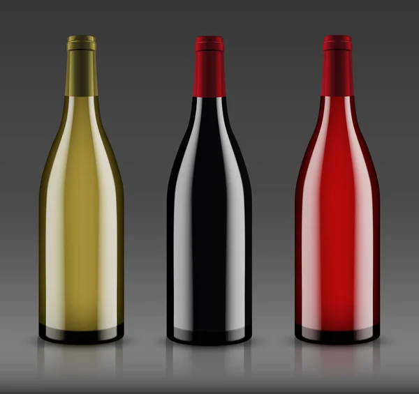 Макет пляшки вина. векторний дизайн . — стоковий вектор