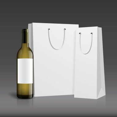 Mockup şarap şişesi. vektör tasarımı.