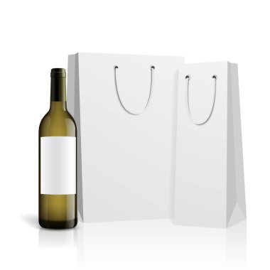 Mockup şarap şişesi. vektör tasarımı.