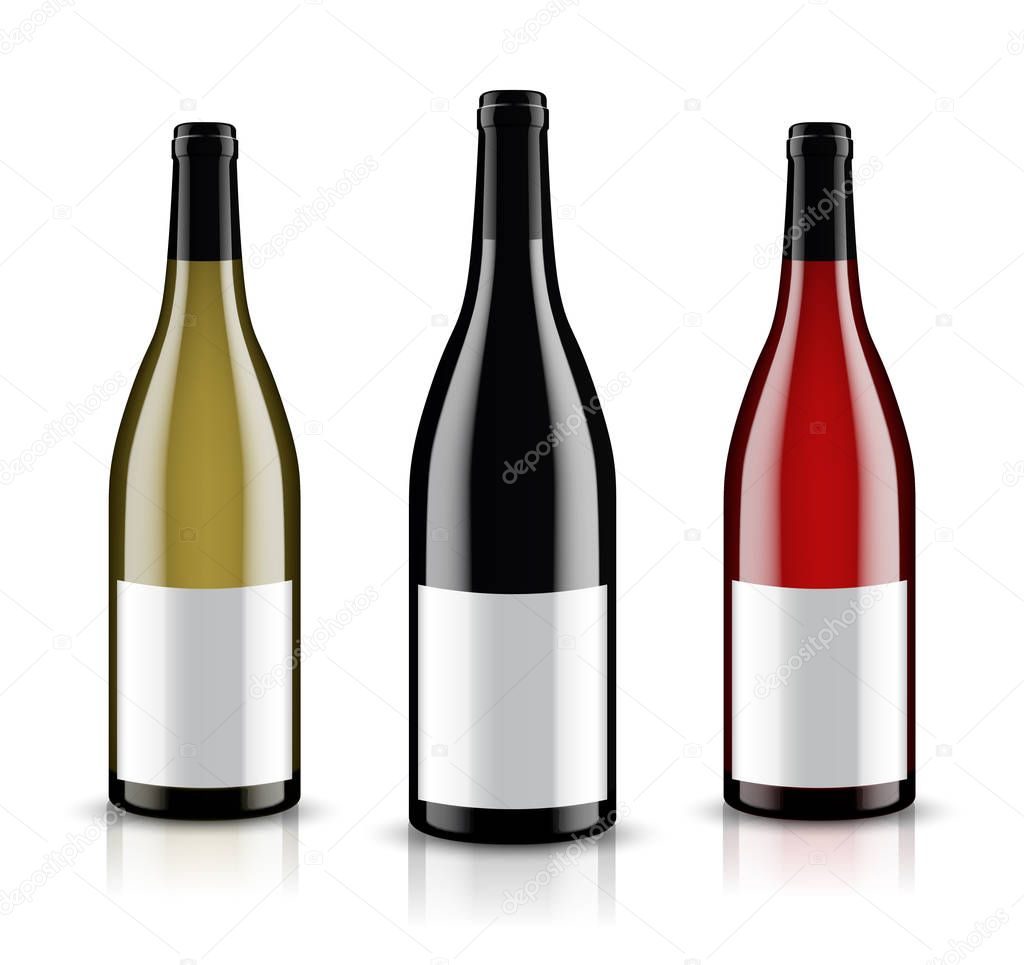 Mockup wine bottle. vector design.