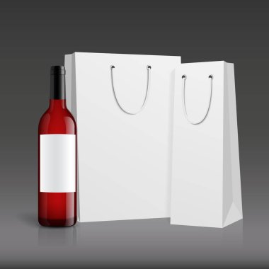 Mockup şarap şişesi. vektör tasarımı.