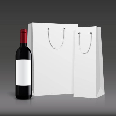 Mockup şarap şişesi. vektör tasarımı.