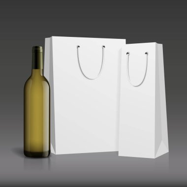 Mockup şarap şişesi. vektör tasarımı.