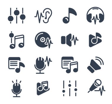 Vektör ses ölçekler kümesi.