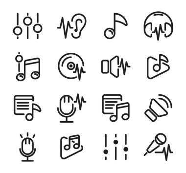 Vektör ses ölçekler kümesi.