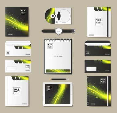 Kurumsal tarzı maketler kümesi.