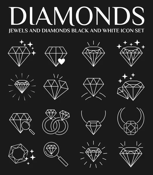 Conjunto de iconos diamantes — Archivo Imágenes Vectoriales