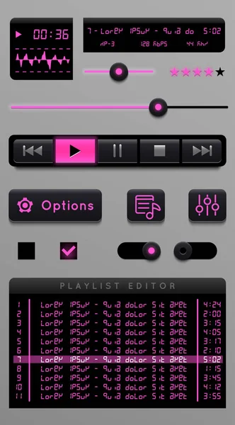 Audio player template. — Stock Vector