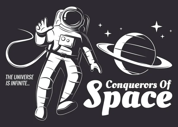 Illustration d'astronaute vectoriel . — Image vectorielle