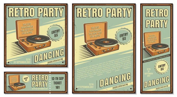 Vintage banner, retro party. — Stock Vector