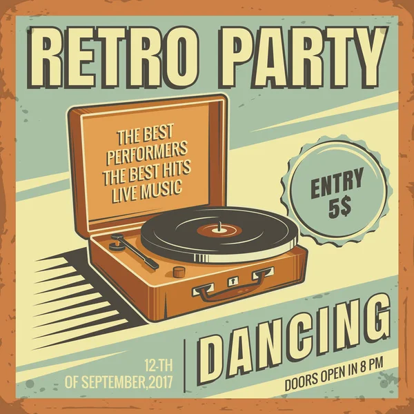 Vintage Banner, Retro Party. — Stockvektor