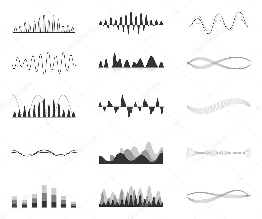 Set of vector audio scales.