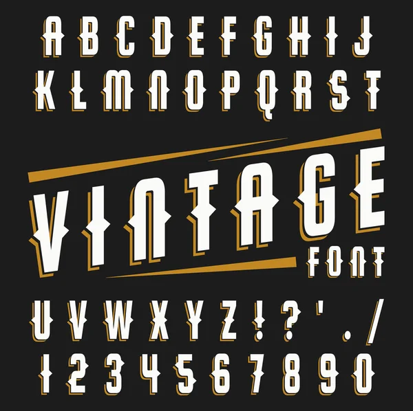 Vector set vintage lettertype. — Stockvector