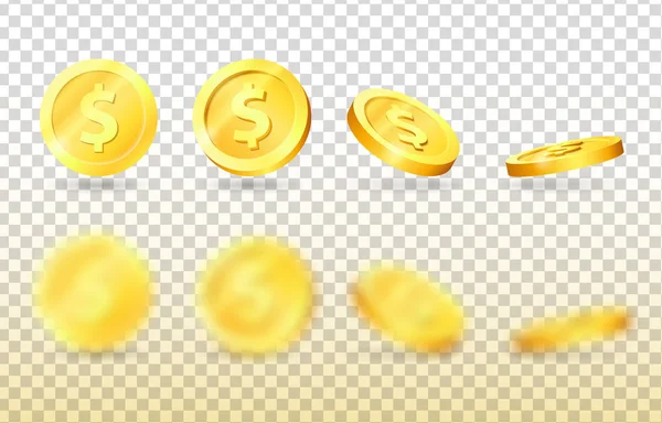 Vector gold coins. 3d background. — Stock Vector