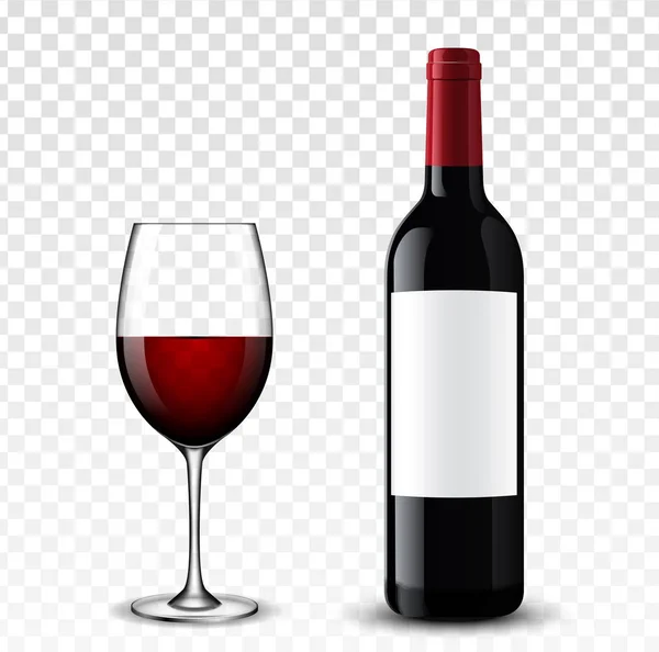 Botella de vino vector ilustración. — Vector de stock