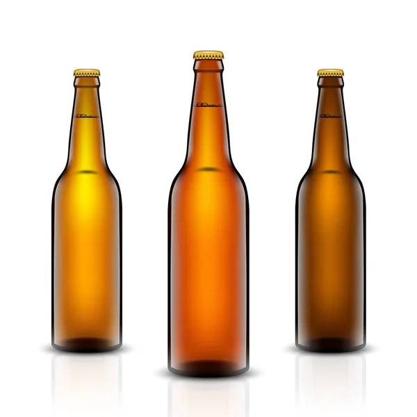 Векторный набор бутылок пива . — стоковый вектор