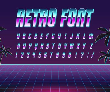 Yazı tipi stili 80 s.