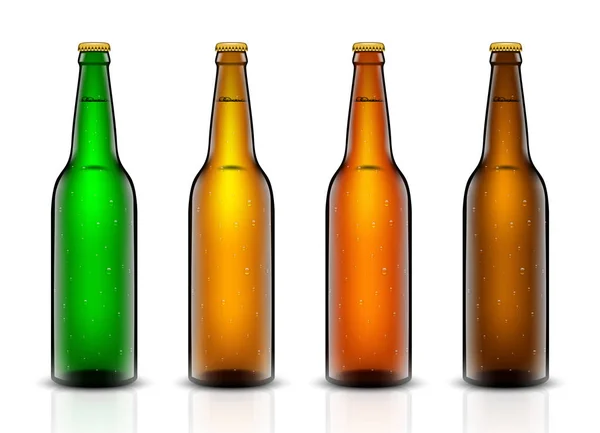 Cerveza botella vector conjunto . — Archivo Imágenes Vectoriales