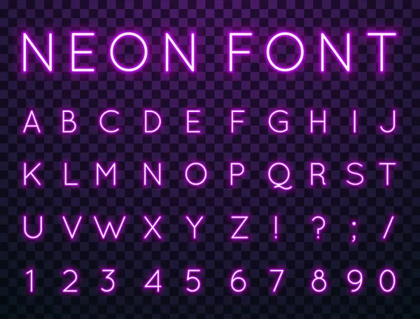 Neon, vektör yazı tipi.