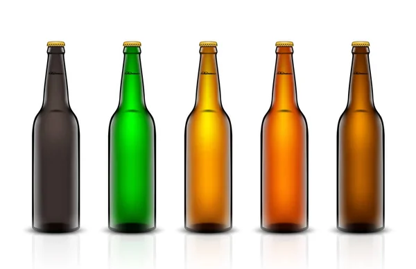 Set vettore bottiglia di birra . — Vettoriale Stock
