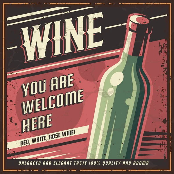 Affiche rétro vin . — Image vectorielle