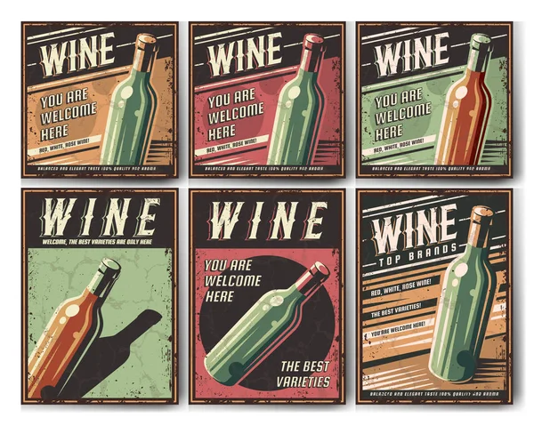 Vino de cartel retro . — Vector de stock