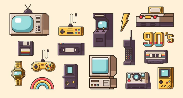 Set of vintage objects. — Stock Vector