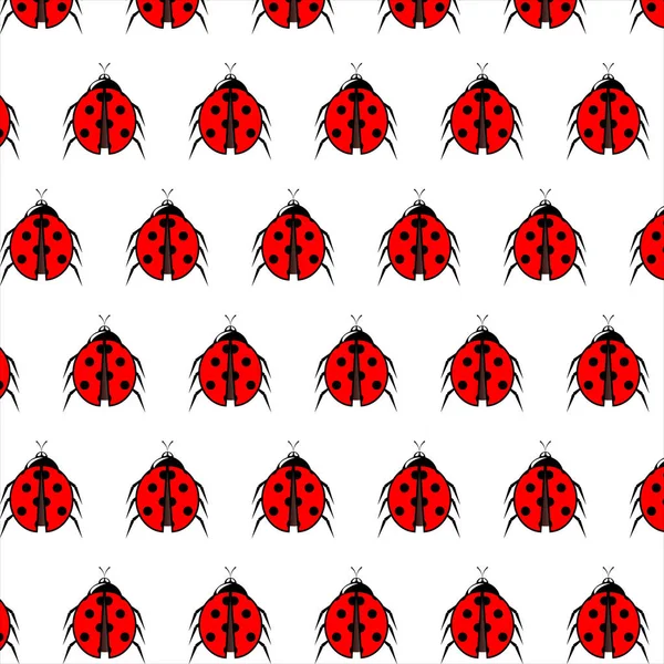 Modèle vectoriel coccinelle. Texture sans fin peut être utilisé pour le papier peint, impression sur tissu, papier, scrapbooking — Image vectorielle