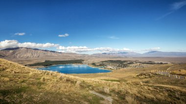 Lake Tekapo Güney Adası, Yeni Zelanda'da. , Mt görünümünden. 