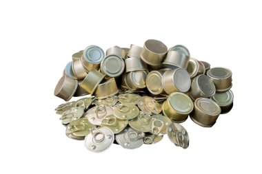 Eski beyaz arka plan üzerinde izole alüminyum konserve.