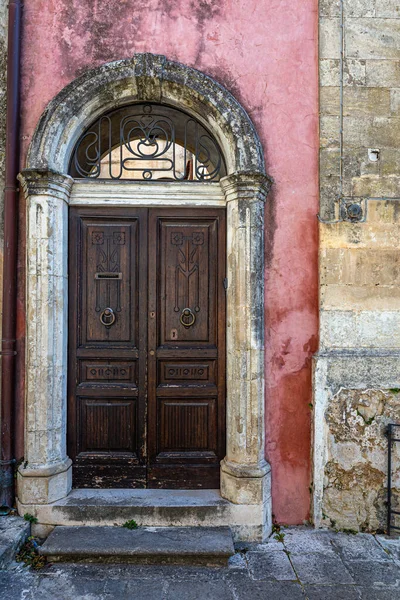 Modica Szicília Történelmi Nemesi Paloták Ősi Kapui — Stock Fotó