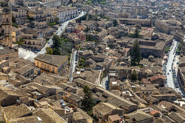 Widok Góry Typowego Sycylijskiego Miasta — Zdjęcie stockowe