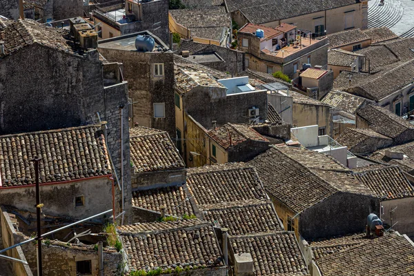 Widok Typowych Dachów Sycylijskich Modica Włochy — Zdjęcie stockowe