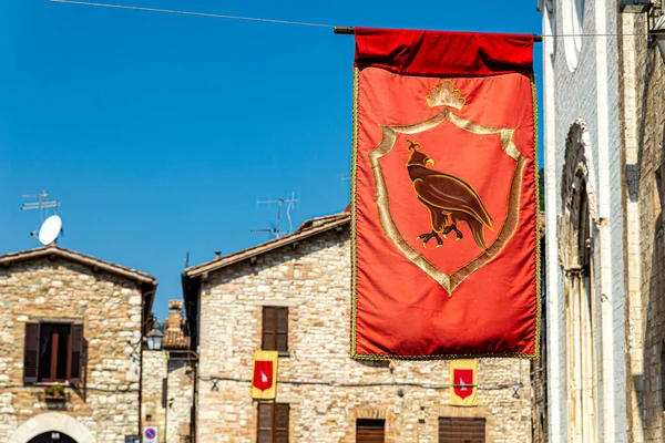 Zdjęcia Pięknych Średniowiecznych Ulic Domów Umbrii Włochy — Zdjęcie stockowe