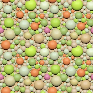 Renkli balonların 3D çizimi