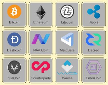 Kripto para birimi. Karakter koleksiyonu Kripto para biriminin.