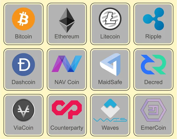 Criptomoeda. Coleção de caracteres de criptomoeda . —  Vetores de Stock