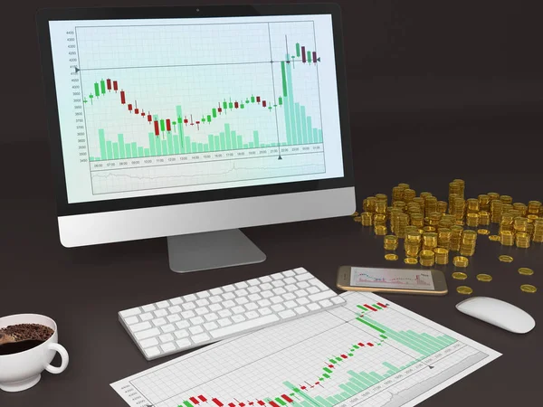 Gráfico de criptomoneda . —  Fotos de Stock