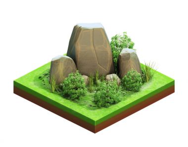 İsometry. Büyük doğal taşlar.