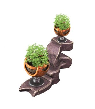 İzometrik. Fütüristik sokak saksıyı standında. İzole.